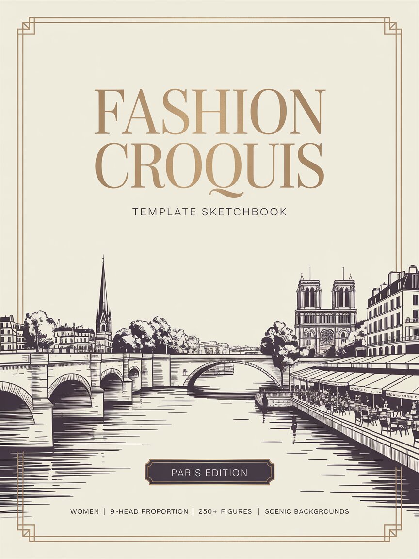 Fashion Croquis Template Sketchbook: Paris Edition