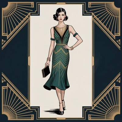 Art Deco fashion illustration